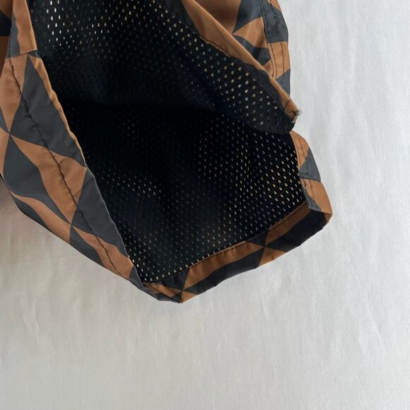 Maison Article Shorts Men S Drawstring Mesh Lined Triangle Geometric Brown Black - Picture 8 of 12